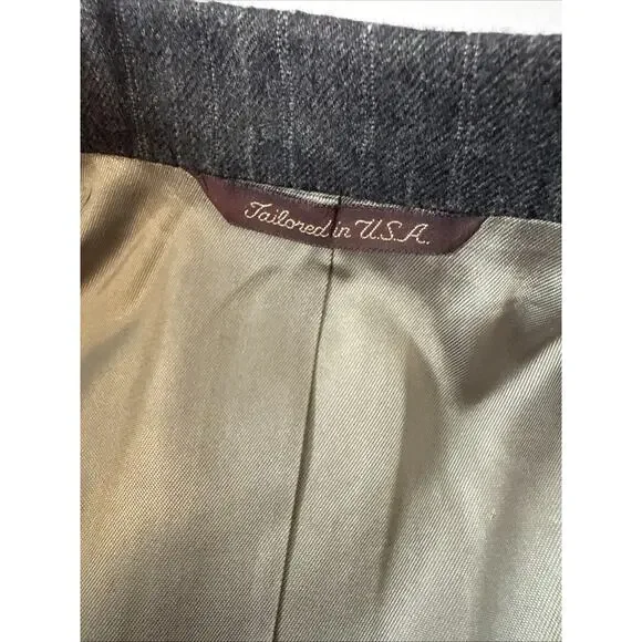 VTG Cricketeer Harris Men's 40S Tweed Wool Blazer Pinstripe Suit Jacket Ivy Trad